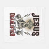 Jesus Der ultimative Deadlifter Vintage Christlich Fleecedecke (Vorderseite (Horizontal))