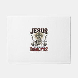 Jesus Der ultimative Deadlifter Vintage Christlich Fußmatte