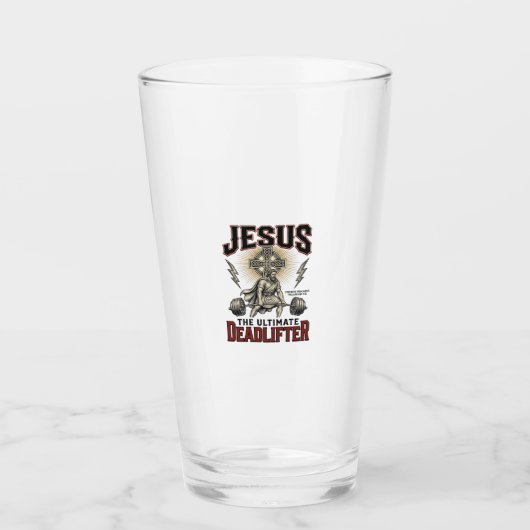 Jesus Der ultimative Deadlifter Vintage Christlich Glas (Vorderseite)