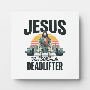 Jesus Der ultimative Deadlifter Vintage Fotoplatte