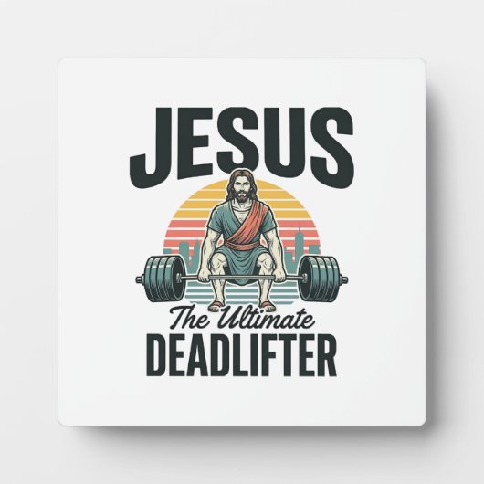Jesus Der ultimative Deadlifter Vintage Fotoplatte (Vorderseite)