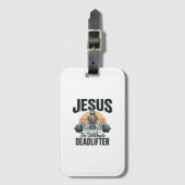 Jesus Der ultimative Deadlifter Vintage Gepäckanhänger (Vorderseite Vertikal)