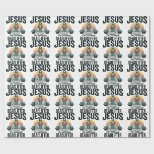 Jesus der ultimative Deadlifter Vintage Geschenkpapier