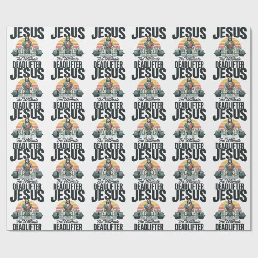 Jesus der ultimative Deadlifter Vintage Geschenkpapier (Flach)