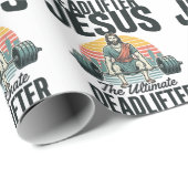 Jesus der ultimative Deadlifter Vintage Geschenkpapier (Rolleneckpunkt)