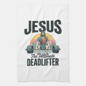 Jesus Der ultimative Deadlifter Vintage Geschirrtuch (Vertikal)