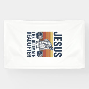 Jesus der ultimative Deadlifter Vintage Gym-Shirt_ Banner