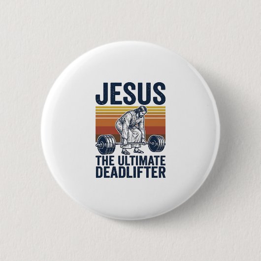 Jesus Der ultimative Deadlifter Vintage Gym Shirt_ Button (Vorderseite)