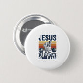 Jesus Der ultimative Deadlifter Vintage Gym Shirt_ Button (Vorne & Hinten)