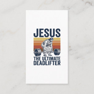 Jesus Der ultimative Deadlifter Vintage Gym Shirt_ Visitenkarte
