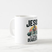 Jesus Der ultimative Deadlifter Vintage Kaffeetasse (Vorderseite Links)
