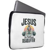Jesus der ultimative Deadlifter Vintage Laptopschutzhülle (Vorne Rechts)