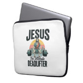 Jesus der ultimative Deadlifter Vintage Laptopschutzhülle (Vorderseite Links)