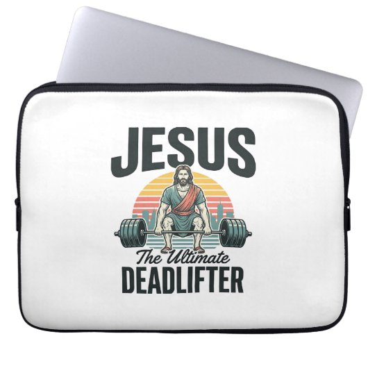 Jesus der ultimative Deadlifter Vintage Laptopschutzhülle (Vorderseite)