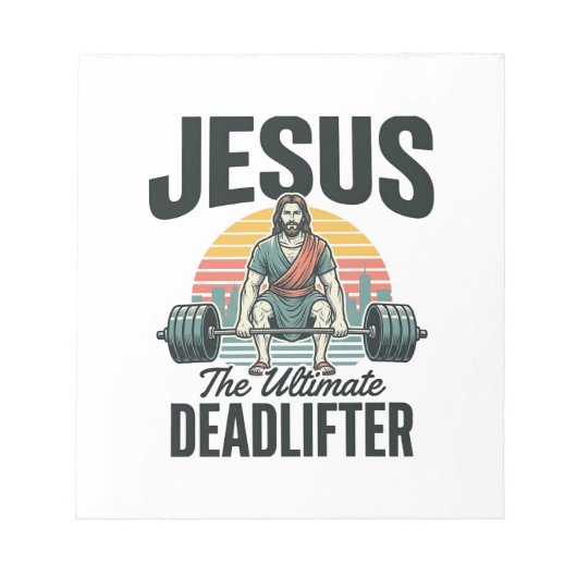 Jesus der ultimative Deadlifter Vintage Notizblock (Vorderseite)