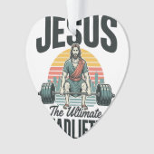 Jesus Der ultimative Deadlifter Vintage Ornament (Vorderseite)