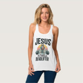 Jesus der ultimative Deadlifter Vintage Tank Top (Vorderseite Vollansicht)