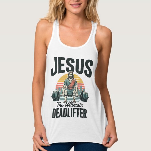 Jesus der ultimative Deadlifter Vintage Tank Top (Vorderseite)