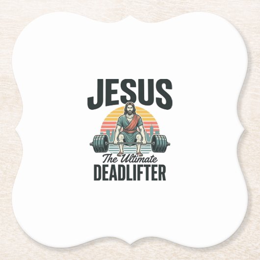Jesus Der ultimative Deadlifter Vintage Untersetzer (Vorderseite)