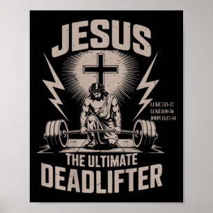 Jesus Der ultimative Kraftsportler Lustiger Christ Poster