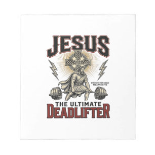 Jesus Der ultimative Kraftsportler Vintage Christl Notizblock