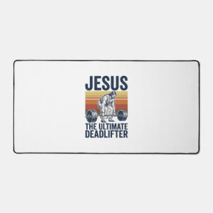 Jesus Der ultimative Kraftsportler Vintage-Gym-Shi Schreibtischunterlage