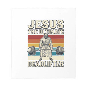 Jesus der ultimative Kraftsportler Vintage-Vektord Notizblock