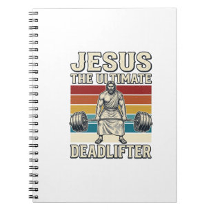 Jesus der ultimative Kraftsportler Vintage-Vektord Notizblock