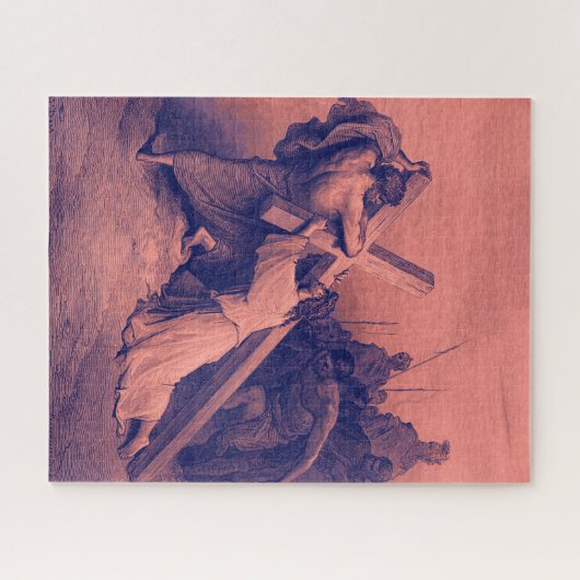 Jesus, der unter die Quer| Bibel fällt Puzzle (Horizontal)