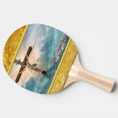Jesus, der von einem christlichen Kreuzigungskreuz Tischtennis Schläger (Seitenansicht)