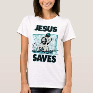 Jesus der Wasserpolo Goalie Rette für Christus in T-Shirt