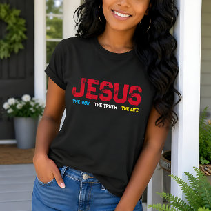 Jesus Der Weg Die Wahrheit Das Leben Grunge  T-Shirt