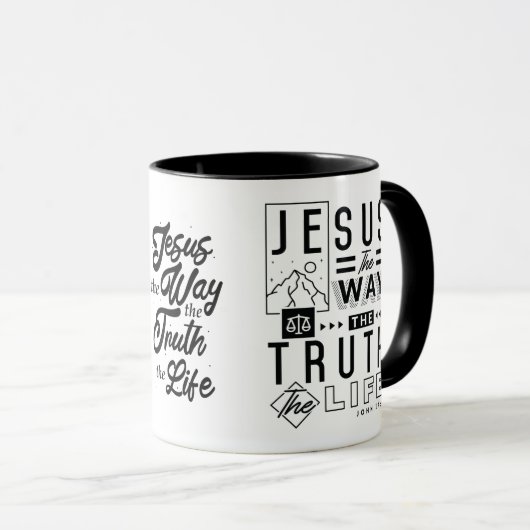Jesus der Weg, die Wahrheit, das Leben Johannes 14 Tasse (VorderseiteRechts)