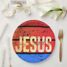 Jesus, Der Weg, Die Wahrheit, Das Leben Retro-Sonn Pappteller