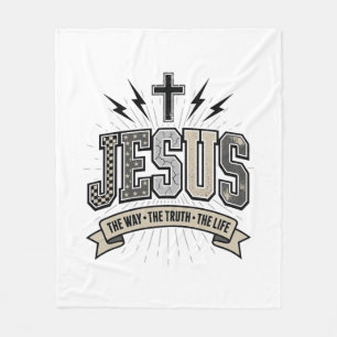 Jesus Der Weg Die Wahrheit Das Leben Vintage Chris Fleecedecke