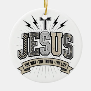 Jesus Der Weg Die Wahrheit Das Leben Vintage Chris Keramik Ornament