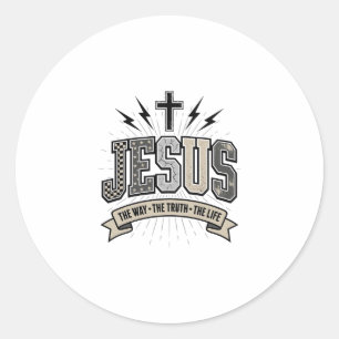 Jesus Der Weg Die Wahrheit Das Leben Vintage Chris Runder Aufkleber
