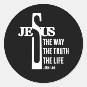 Jesus Der Weg Wahrheit Das Leben in 14-6 Christlic Runder Aufkleber
