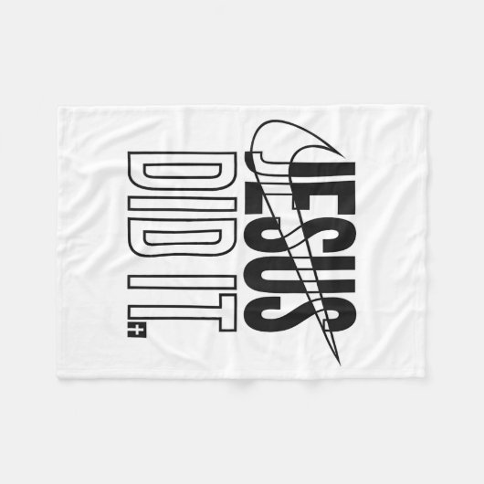 Jesus Did It Religious Cross Christian  Fleecedecke (Vorderseite (Horizontal))