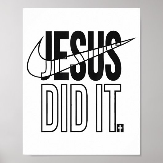 Jesus Did It Religious Cross Christian  Poster (Vorne)