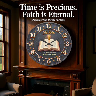 Jesus Die Bibel Anweisungen Große Wanduhr