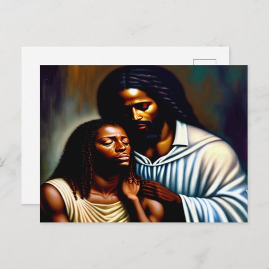 Jesus die Comforter Christlich Art Postcard Postkarte (Vorne/Hinten)