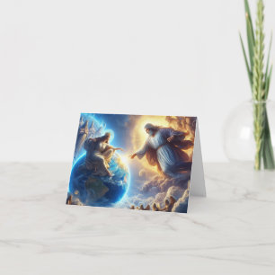 Jesus, die Frau berührt Gottes Hand Karte