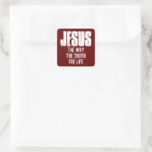 JESUS DIE WAHRHEIT DES LEBENS QUADRATISCHER AUFKLEBER (Tasche)