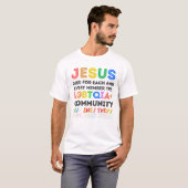 Jesus Died For Him He She Her Them T-Shirt (Vorne ganz)