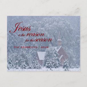 Jesus diese Jahreszeit - Josemite Kapelle im Schne Postkarte