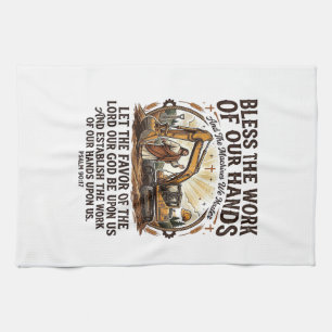 Jesus Diesel Mechaniker Schweres Gerät T-Shirt Gla Geschirrtuch