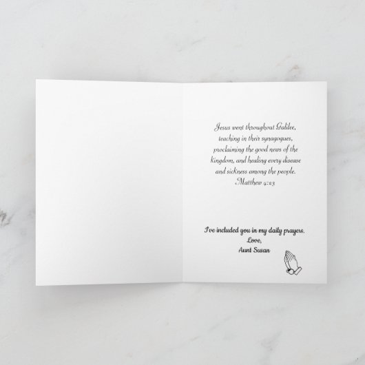 Jesus dinkt dir Chronische Krankheit Religiös Karte (Innenseite)