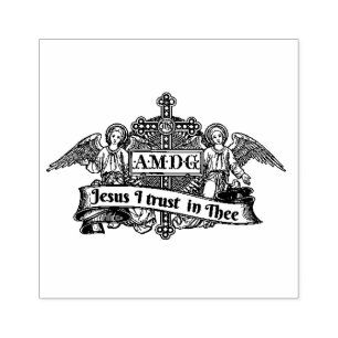 Jesus Divine Mercy Angels Religiöse Linie Kunst Gummistempel