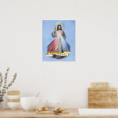 Jesus Divine Mercy Blue English Poster (Küche)